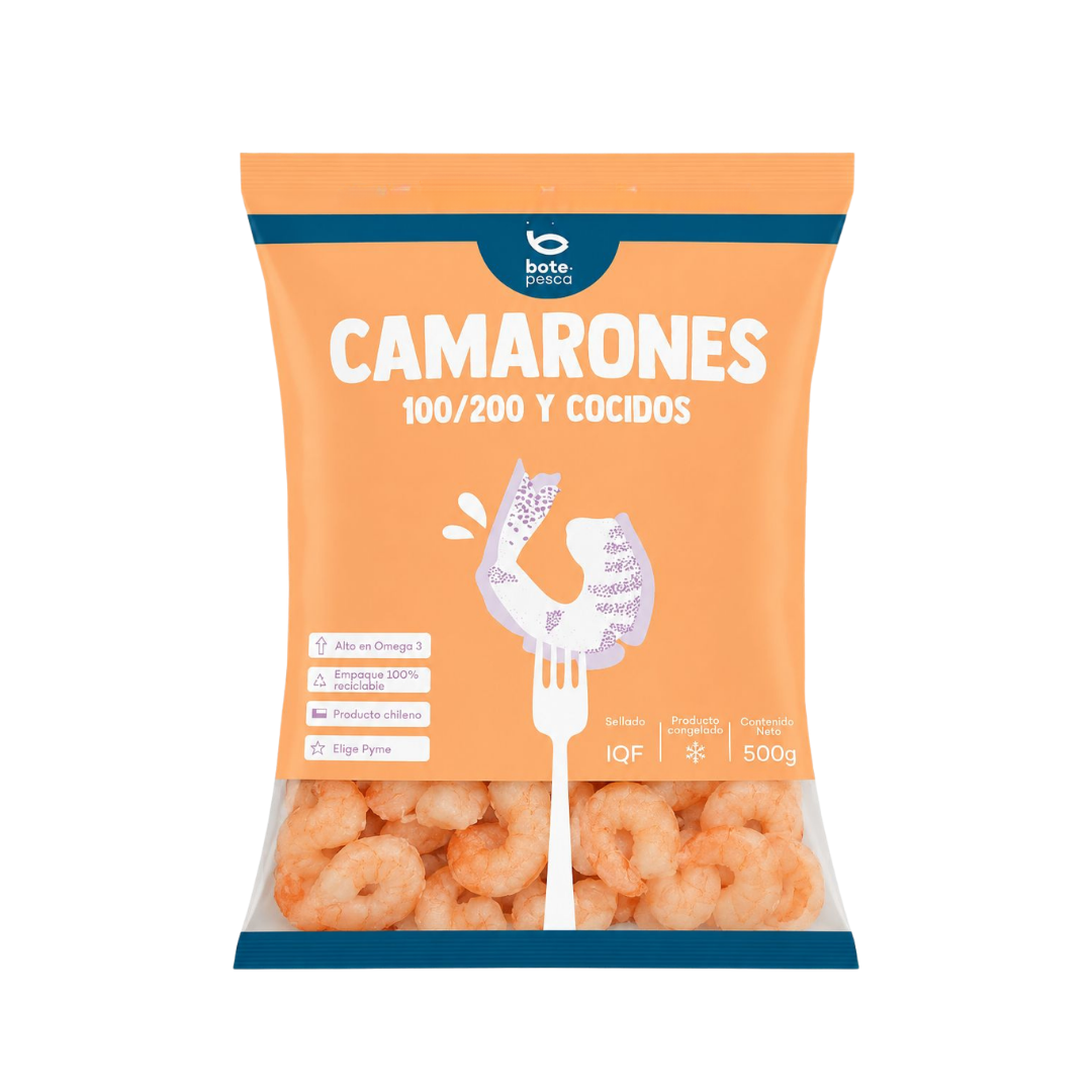 Camarón Pequeño Cocido Bote Pesca 500g