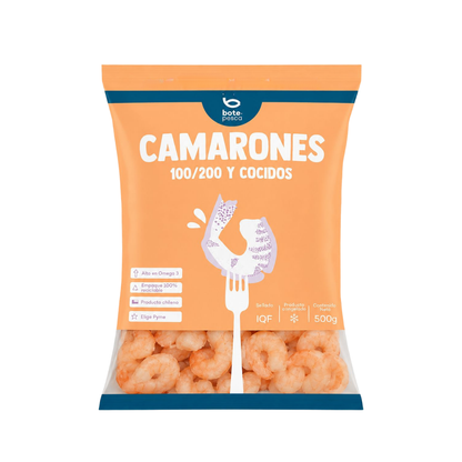 Camarón Pequeño Cocido Bote Pesca 500g