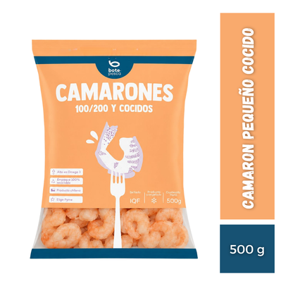 Camarón Pequeño Cocido Bote Pesca 500g