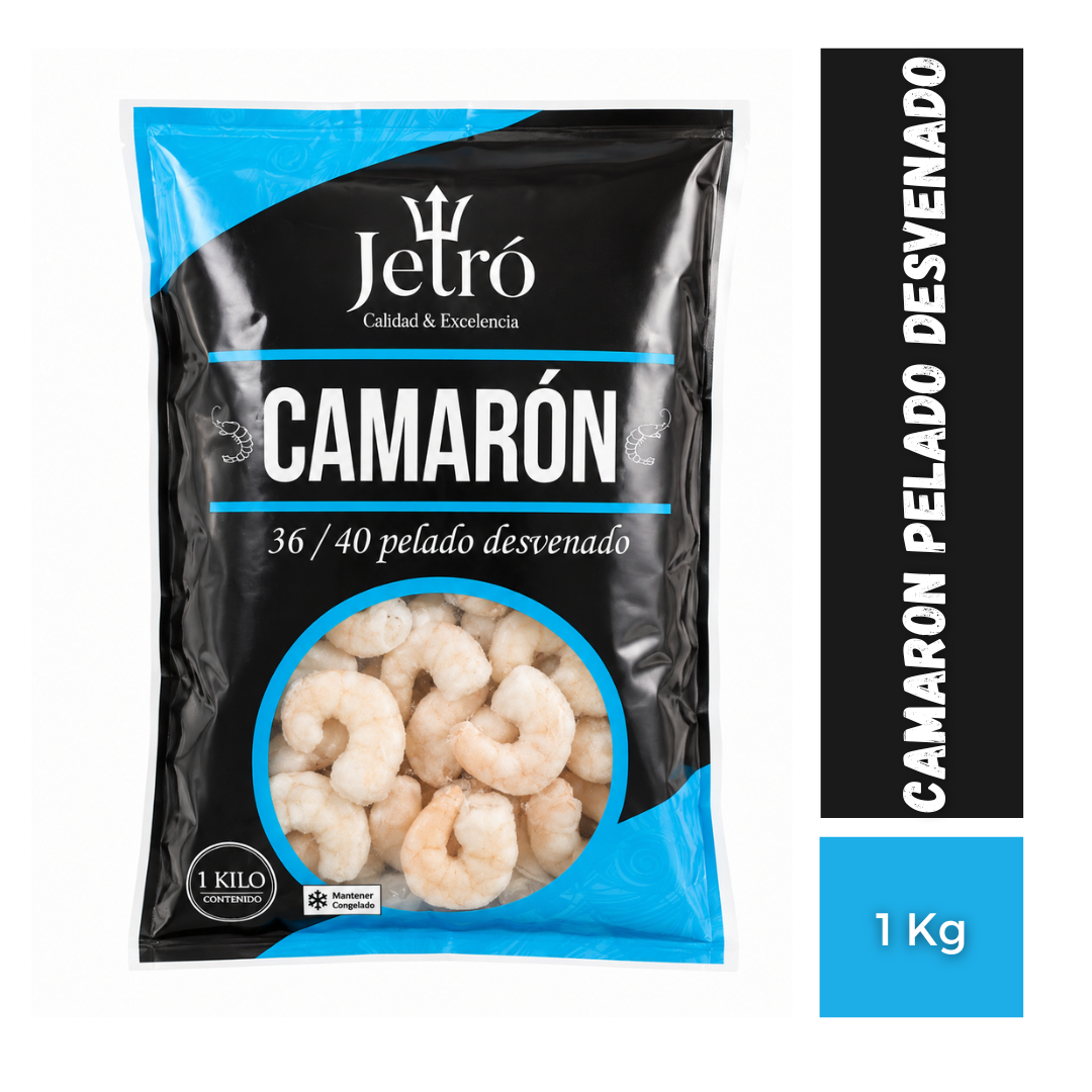 Camarón 36/40 Pelado Desvenado, 1Kg