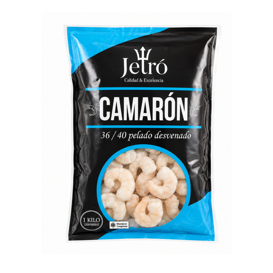 Camarón 36/40 Pelado Desvenado, 1Kg
