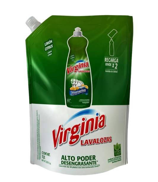 Lavaloza Limón Virginia Recarga, 1L