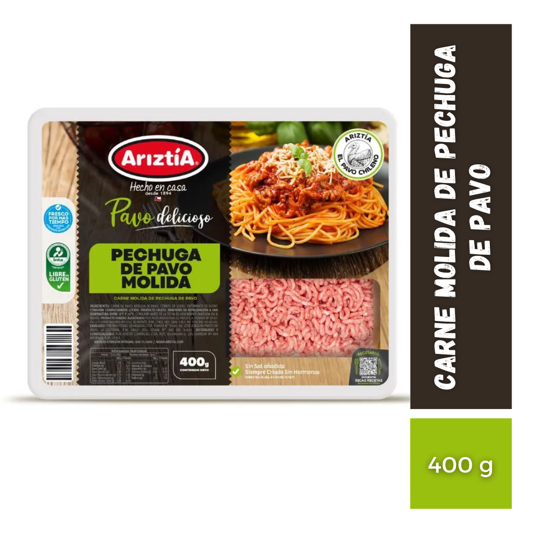Carne Molida De Pechuga De Pavo Ariztia, 400g