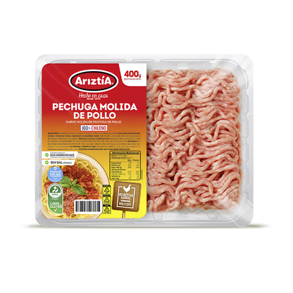 Carne Molida De Pechuga De Pollo Congelado Ariztia, 400g