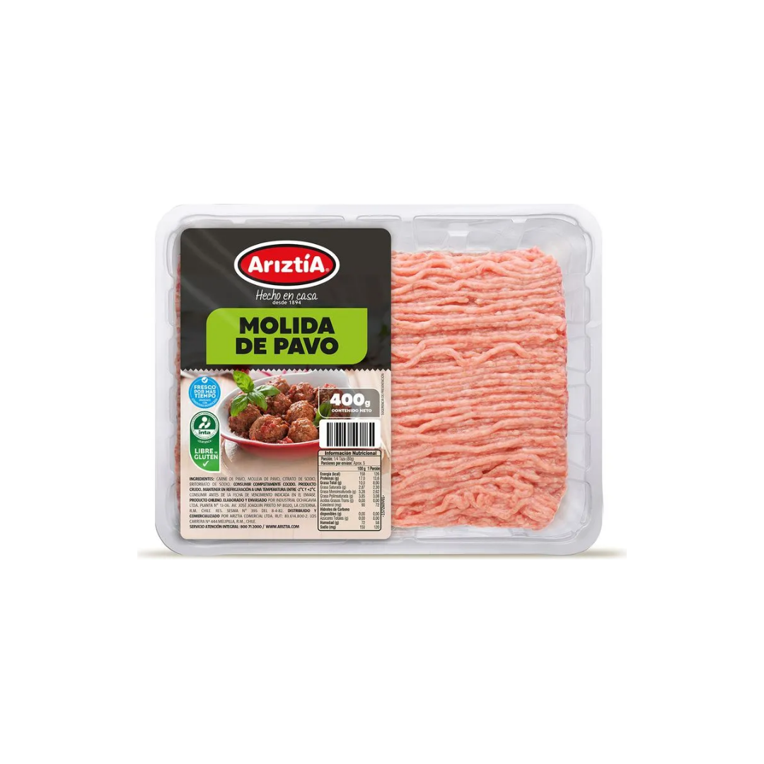 Carne Molida De Pavo Fresca Ariztia, 400g