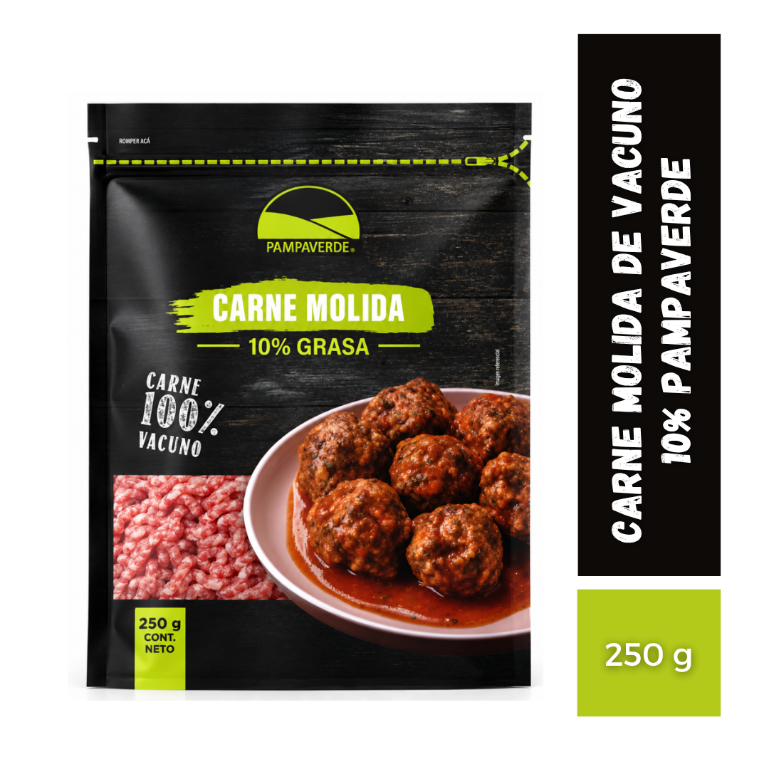 Carne Molida de Vacuno 10% Pampaverde, 250g