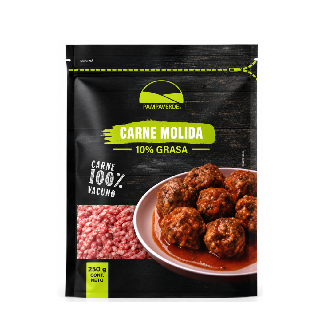 Carne Molida de Vacuno 10% Pampaverde, 250g