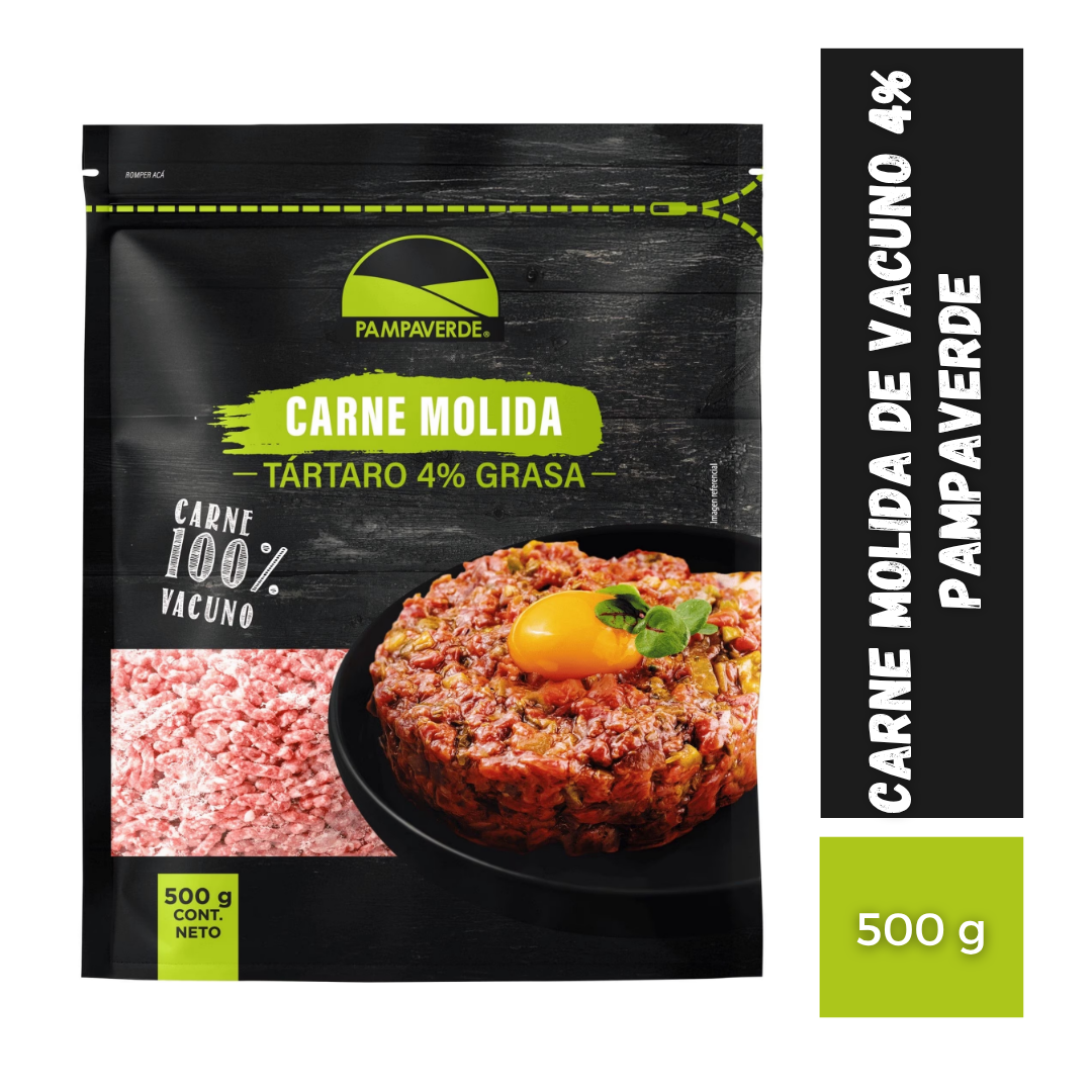 Carne Molida de Vacuno 4% Pampaverde, 500g
