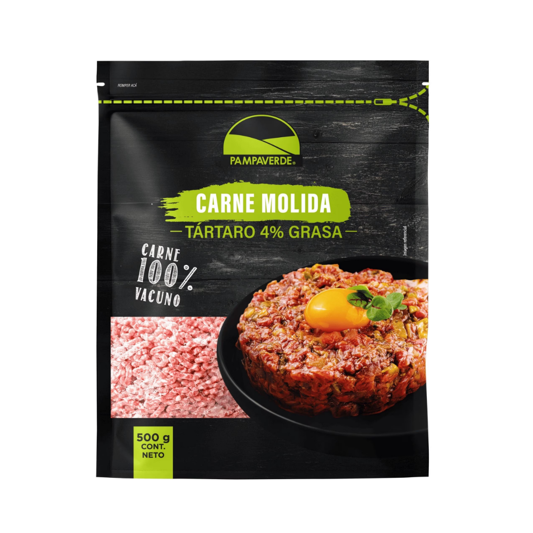 Carne Molida de Vacuno 4% Pampaverde, 500g