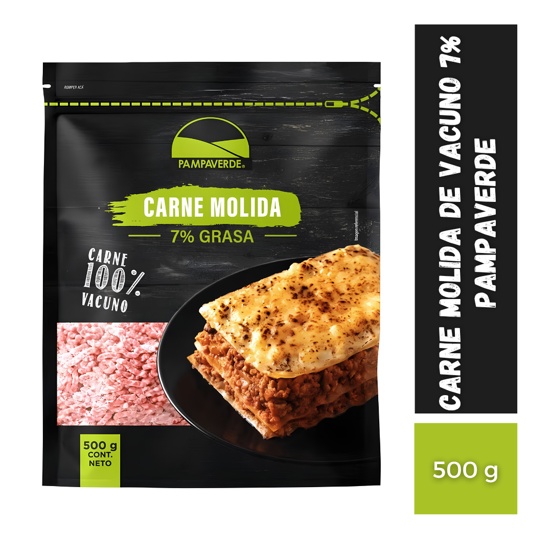 Carne Molida de Vacuno 7% Pampaverde, 500g