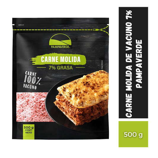 Carne Molida de Vacuno 7% Pampaverde, 500g