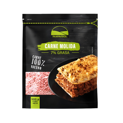 Carne Molida de Vacuno 7% Pampaverde, 500g