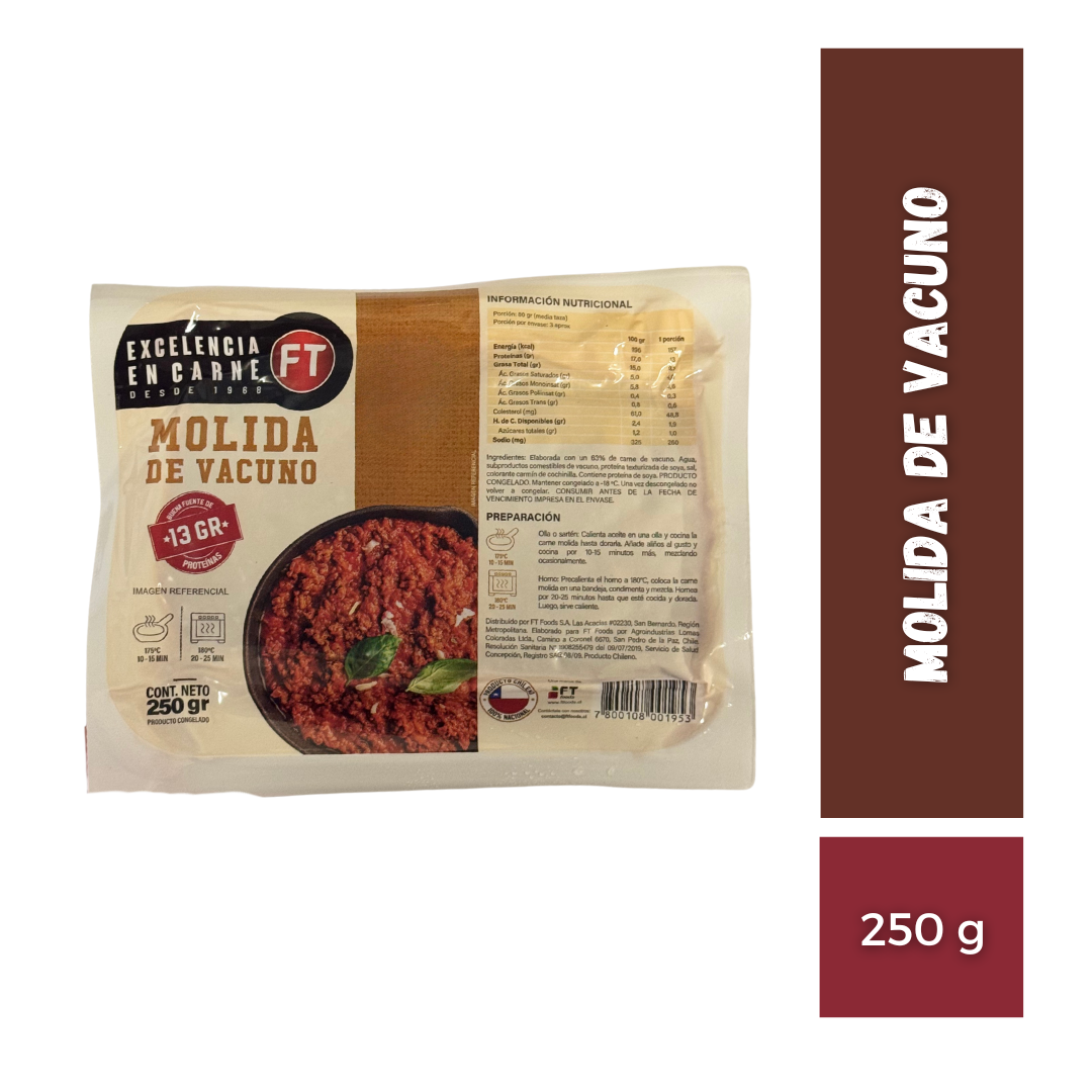 Carne Molida de Vacuno, 250g