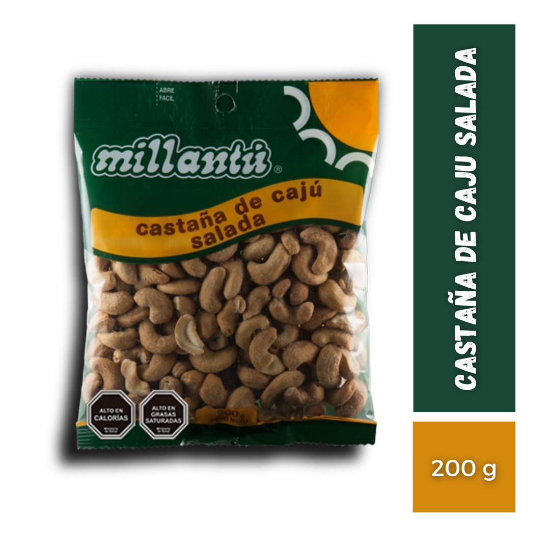 Castaña De Cajú Salada Millantu, 200g