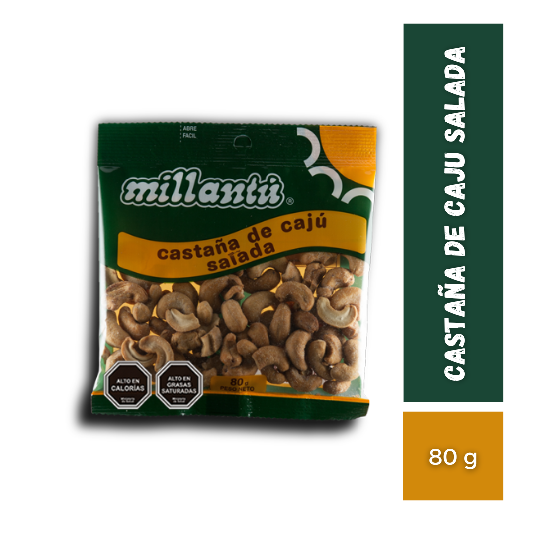 Castaña De Cajú Salada Millantu, 80g