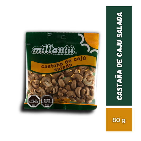Castaña De Cajú Salada Millantu, 80g