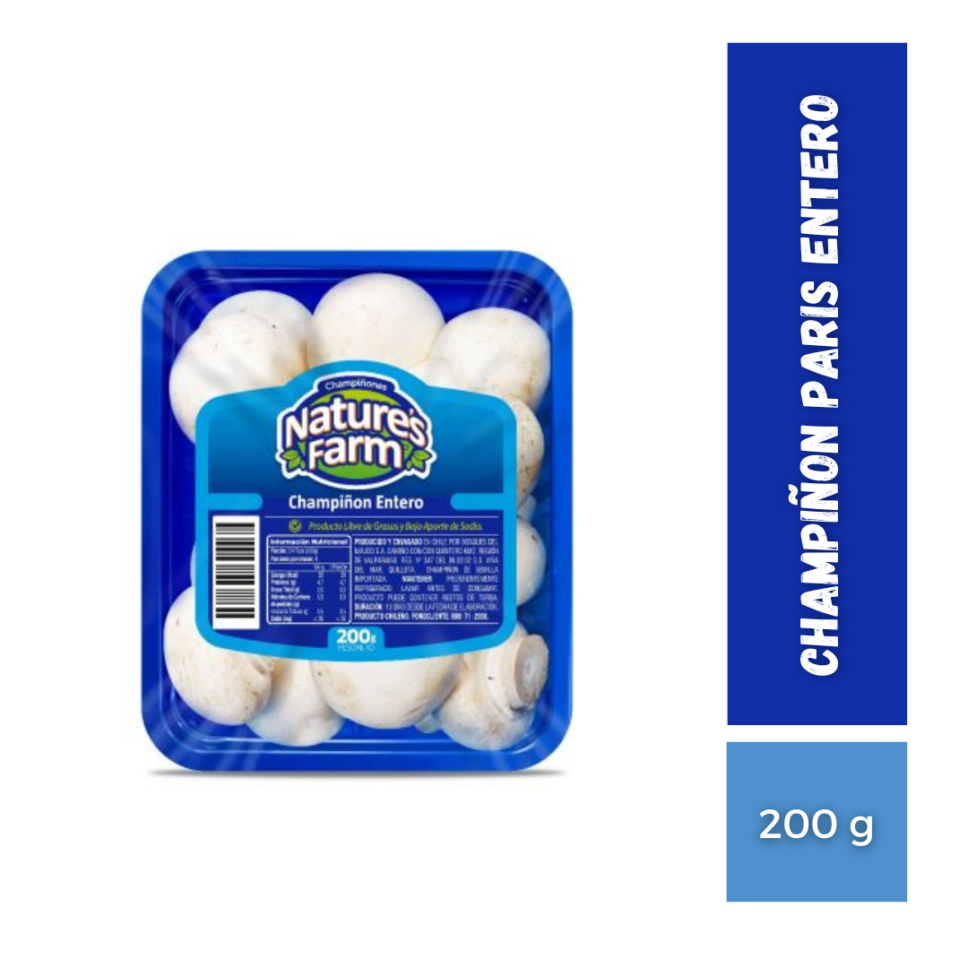 Champiñon Paris Entero Naure´s Farm, 200g
