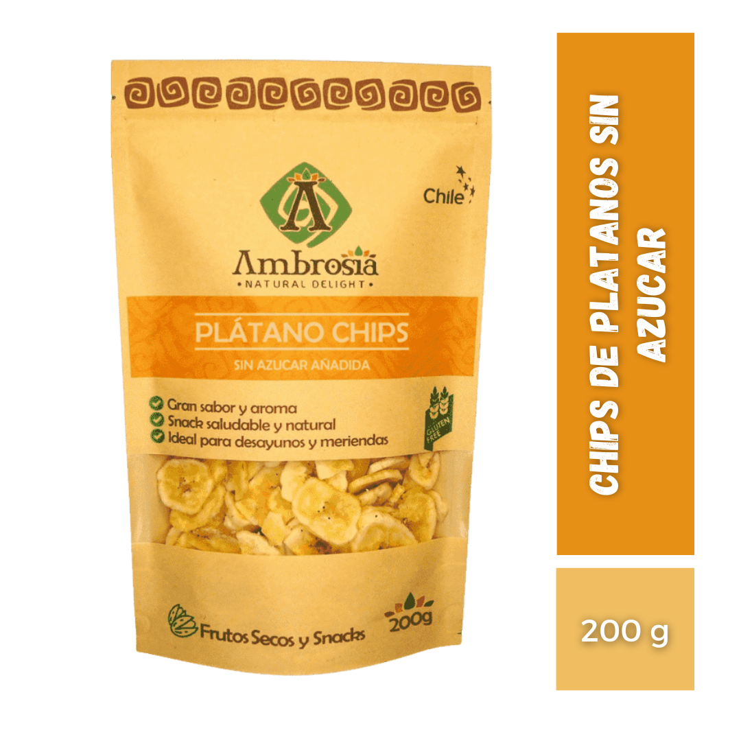 Chips De Platanos Sin Azucar, 200g