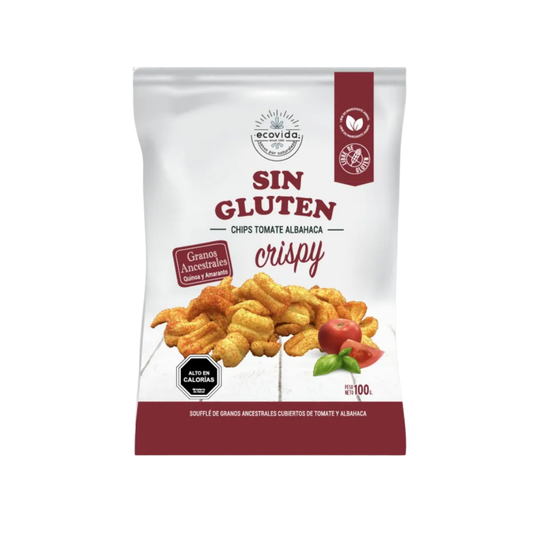 Chips Tomate Albahaca EcoVida, 100g