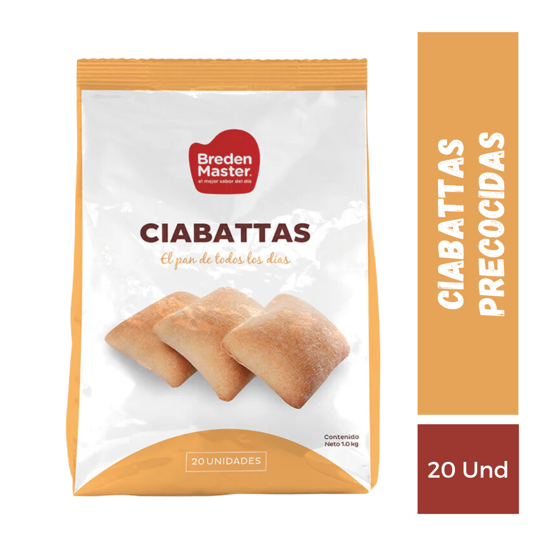 Ciabatta Precocida Breden Master, 20u