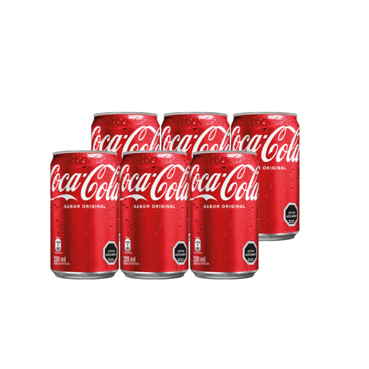 Coca Cola en Lata Original pack 6u, 220ml