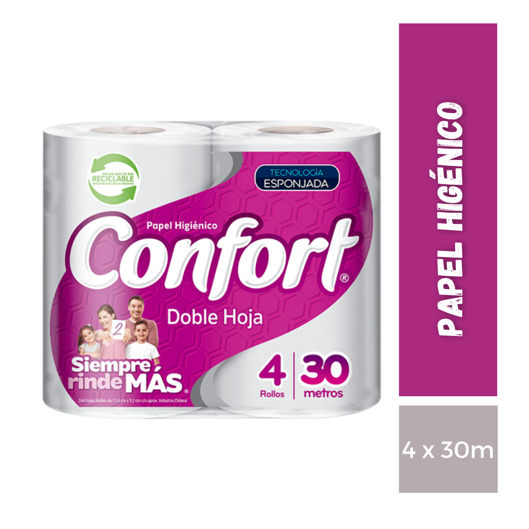 Papel Higiénico Confort, 4x30m