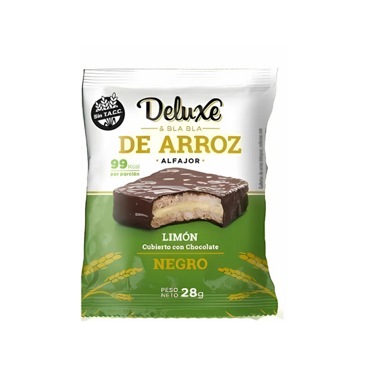 Alfajor Arroz Chocolate Negro Limón Deluxe, 28g