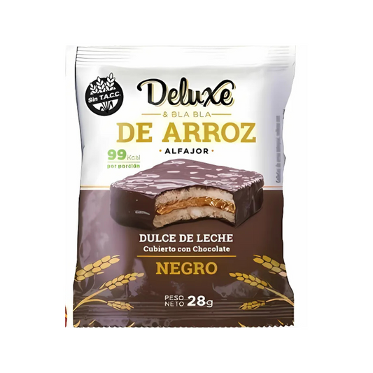 Alfajor Arroz Chocolate Negro Dulce de Leche Deluxe, 28g