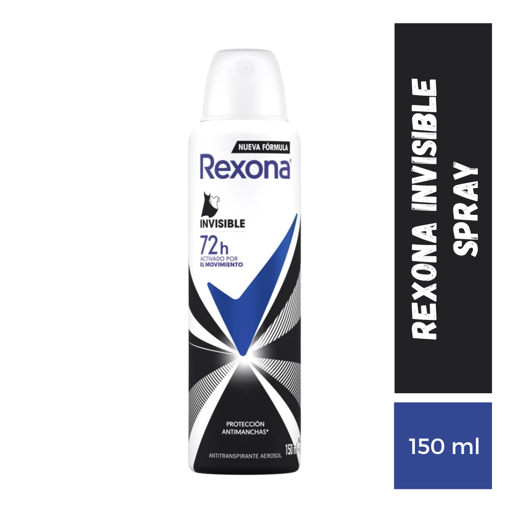 Desodorante Rexona Spray Invisible, 150ml