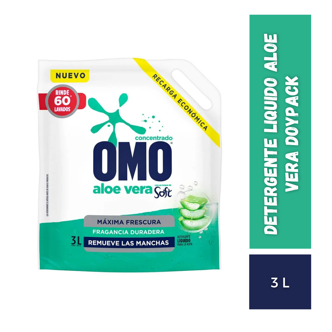 Detergente Líquido Aloe Vera Doypack Omo, 3L