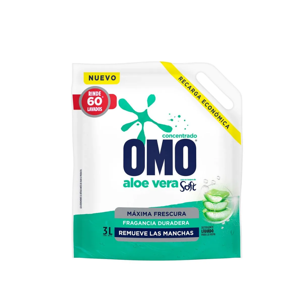 Detergente Líquido Aloe Vera Doypack Omo, 3L