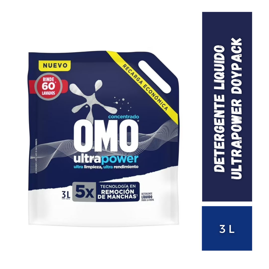 Detergente Líquido Ultrapower Doypack Omo, 3L