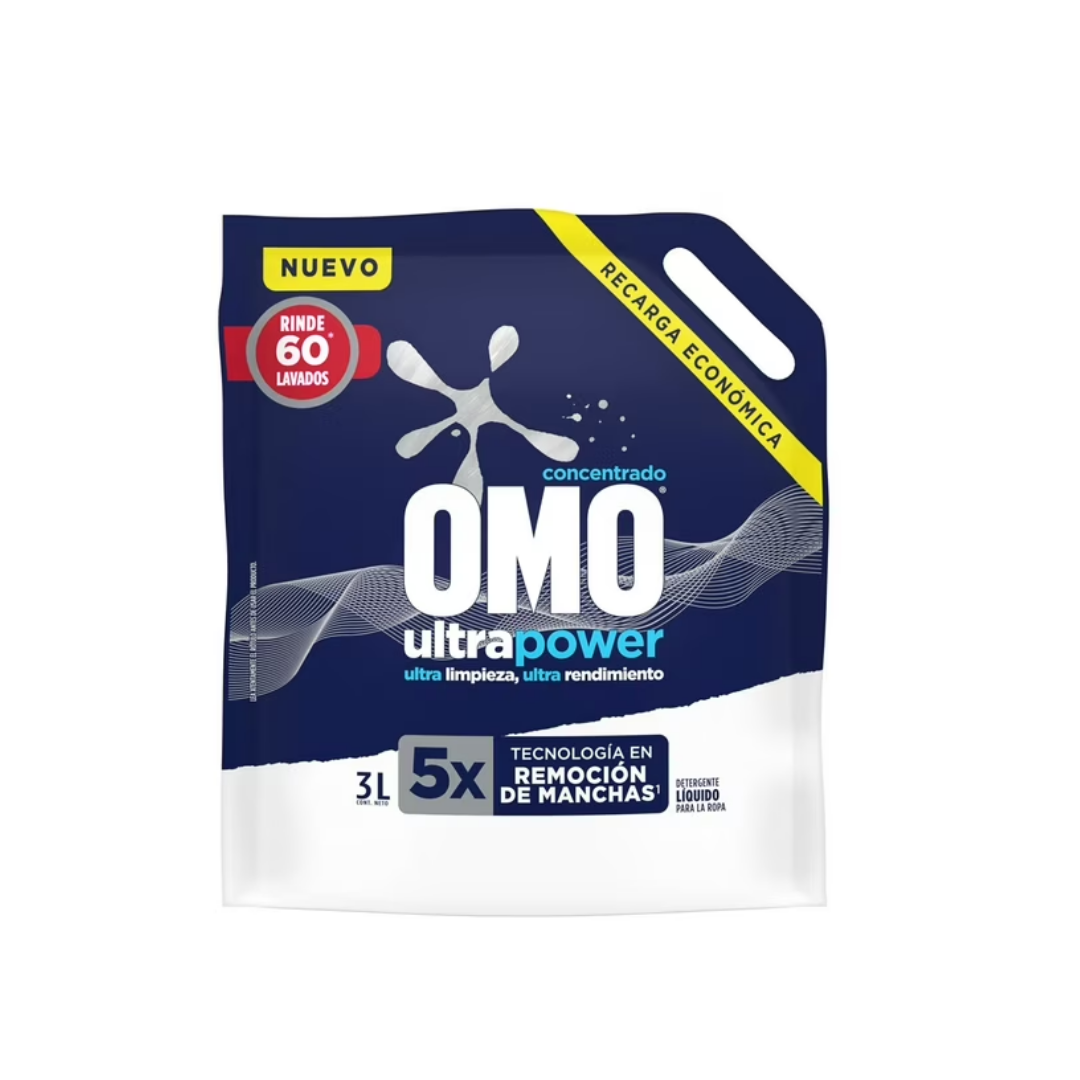 Detergente Líquido Ultrapower Doypack Omo, 3L