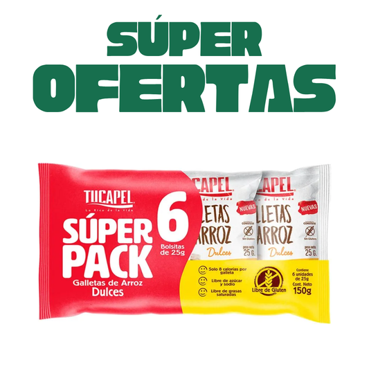 Galletas de Arroz Dulces Tucapel, Pack 6 en Super Ofertas