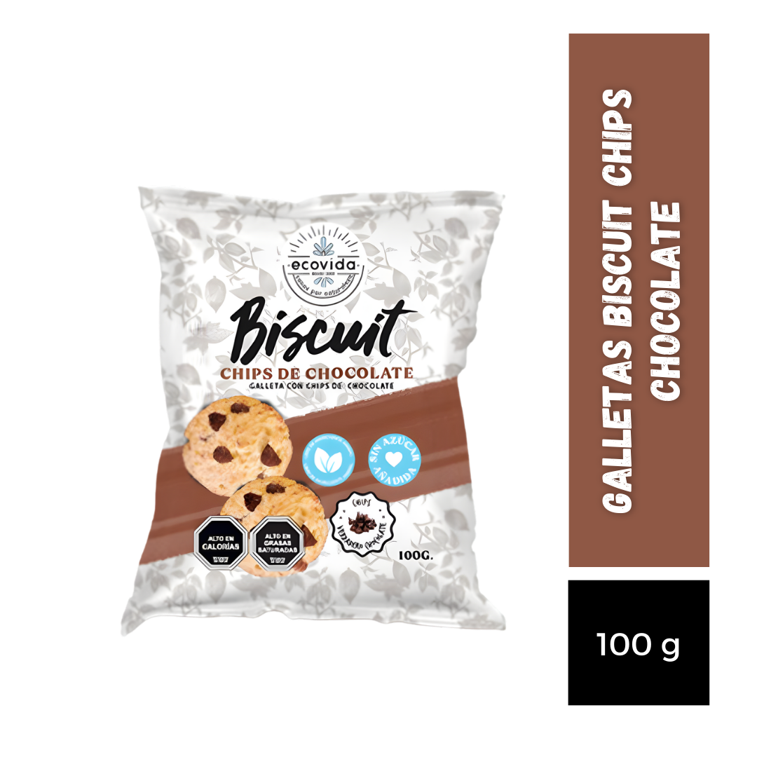 Galletas Biscuit Chips Chocolate EcoVida, 100g