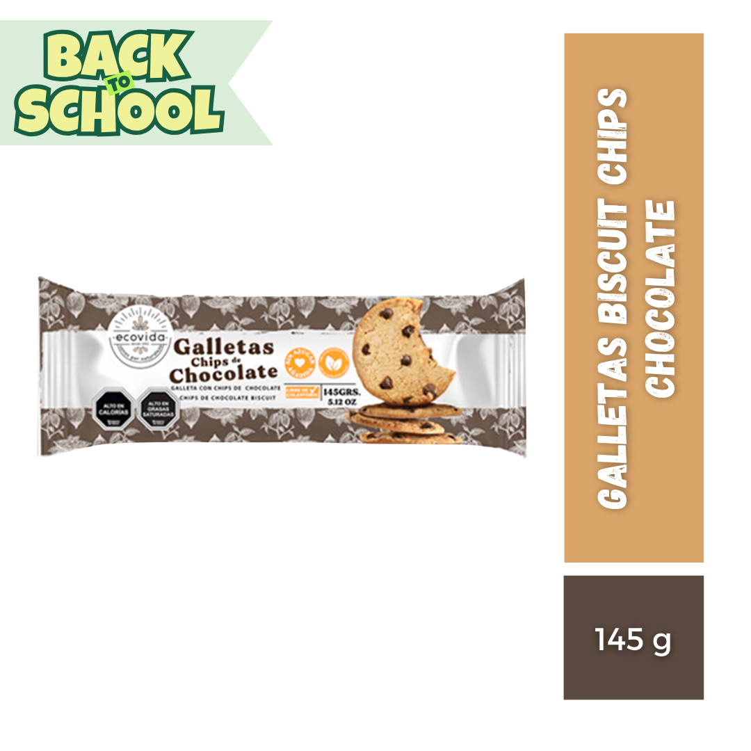 Galletas Biscuit Chips Chocolate EcoVida, 145g
