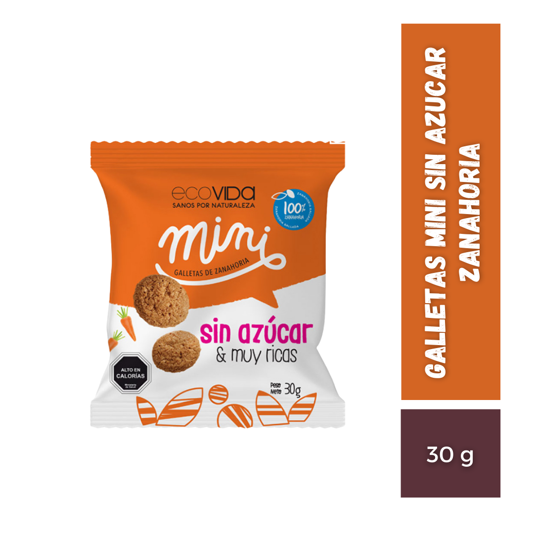 Galletas Mini Sin Azúcar Zanahoria EcoVida, 30g