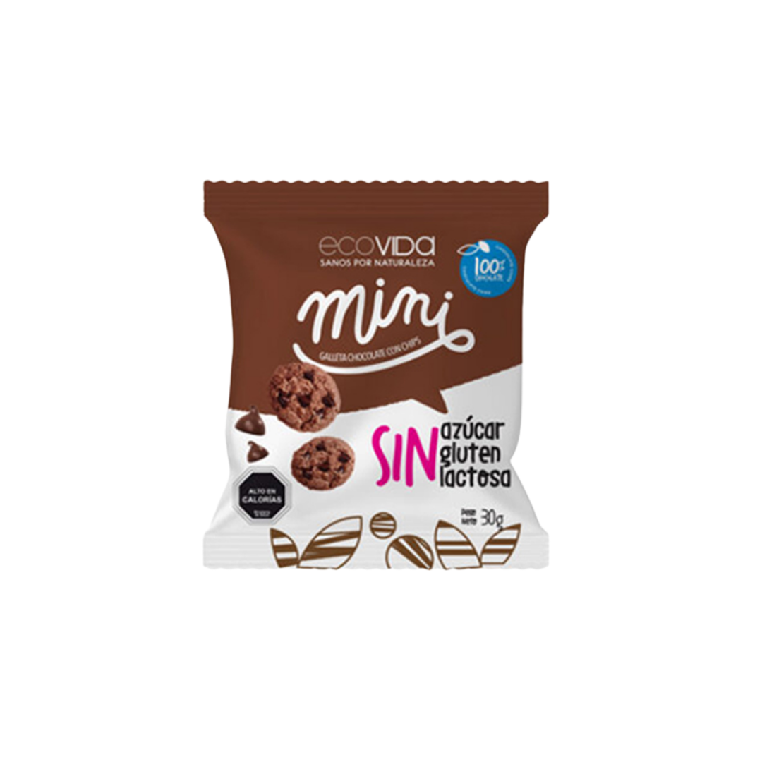 Galletas Mini Sin Gluten Chocolate Chips EcoVida, 30g