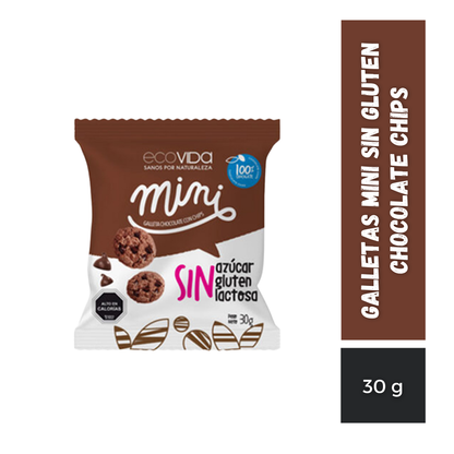 Galletas Mini Sin Gluten Chocolate Chips EcoVida, 30g