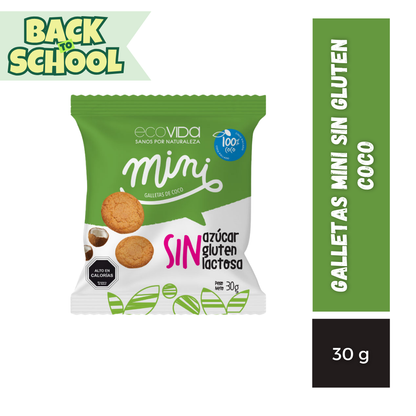 Galletas Mini Sin Gluten Coco EcoVida, 30g