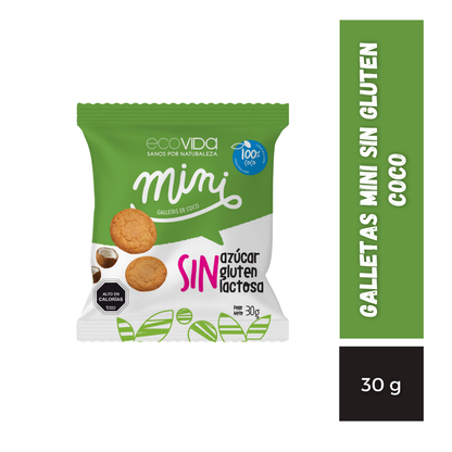 Galletas Mini Sin Gluten Coco EcoVida, 30g