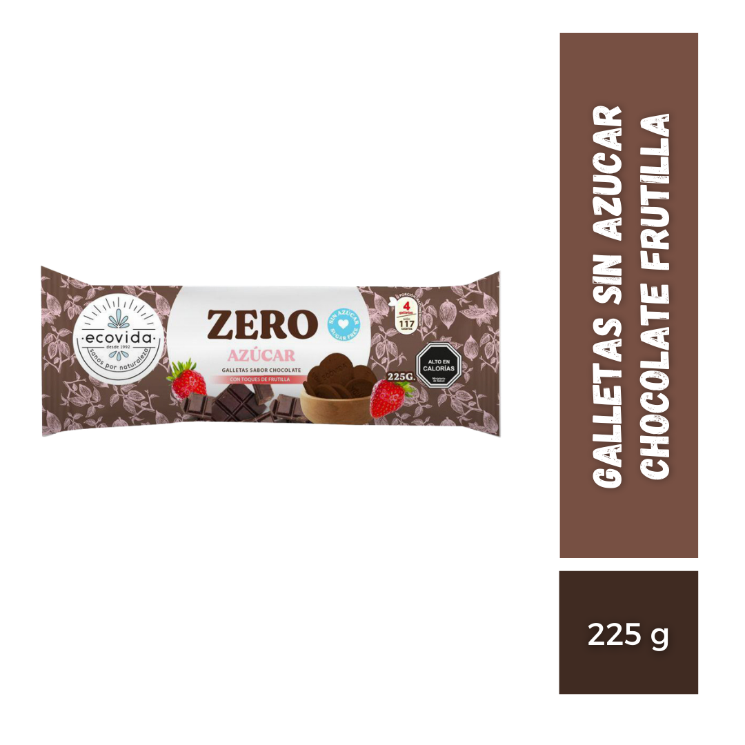 Galletas Sin Azúcar Chocolate Frutilla EcoVida, 225g