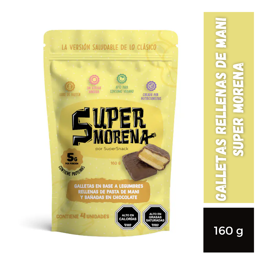 Galletas Rellenas de Maní Super Morena, 160g