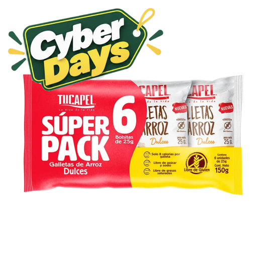 Galletas de Arroz Dulces Tucapel, Pack 6 - Cyber Days
