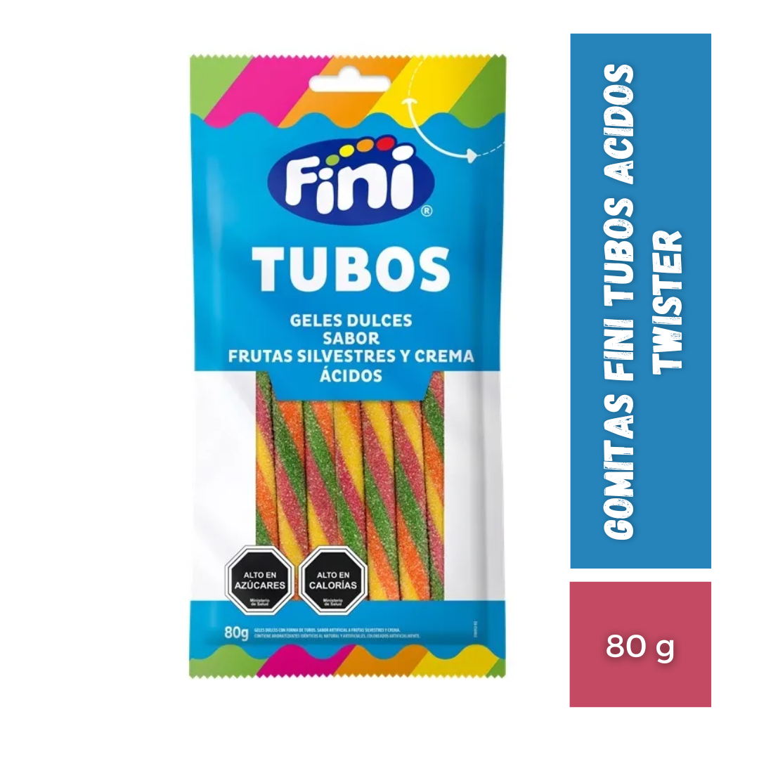Gomitas Fini Tubos Acidos Twister, 80g