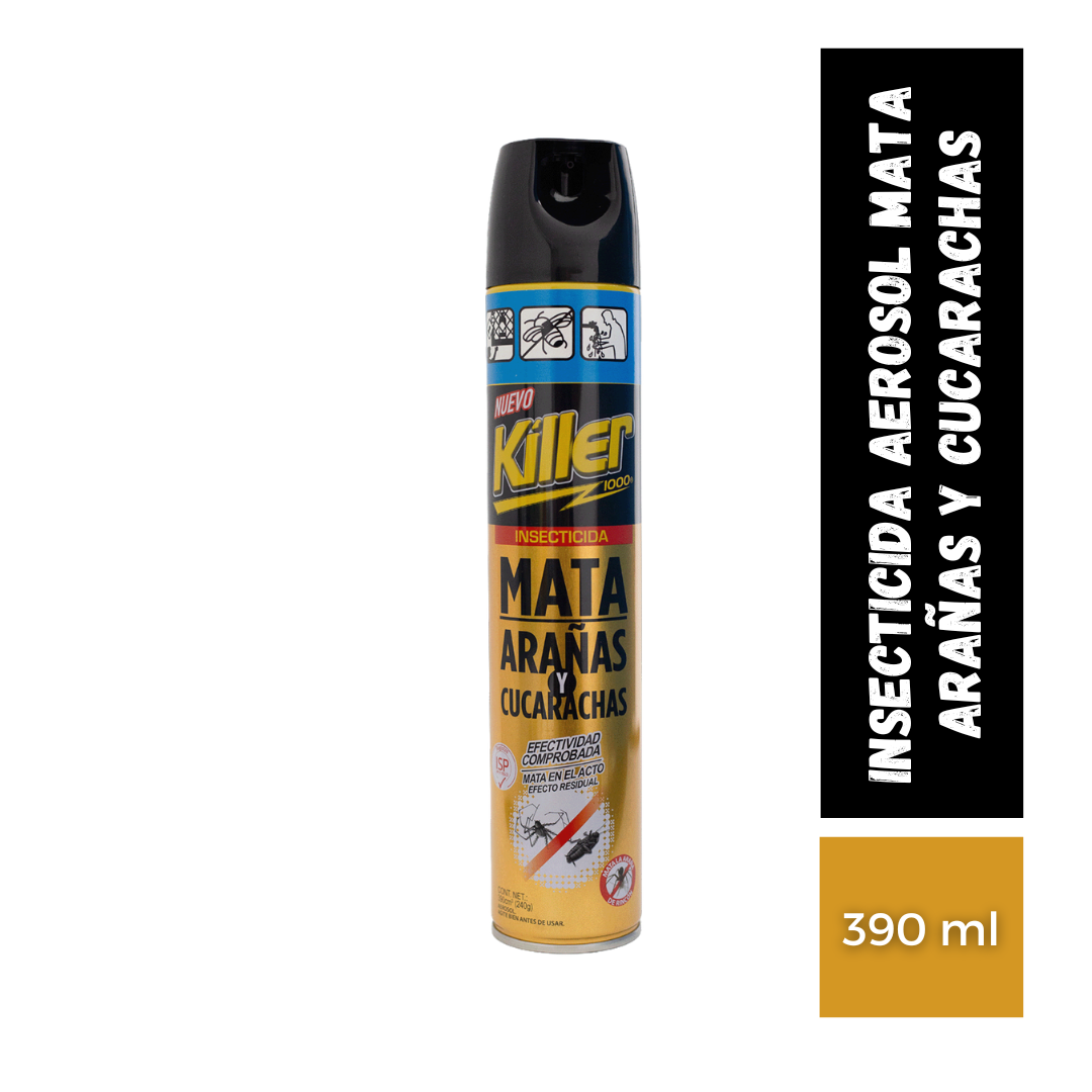 Insecticida Aerosol Mata Arañas y Cucarachas Killer, 390ml