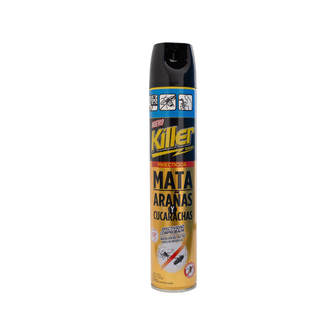 Insecticida Aerosol Mata Arañas y Cucarachas Killer, 390ml