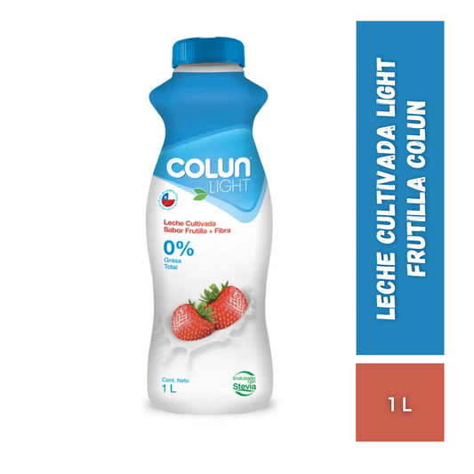 Leche Cultivada Light Frutilla Colun, Botella 1L