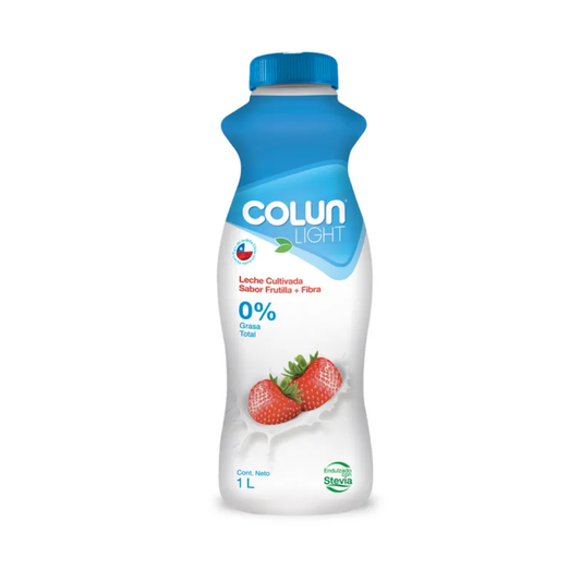 Leche Cultivada Light Frutilla Colun, Botella 1L