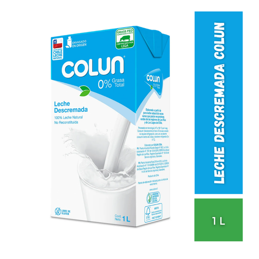 Leche Descremada Colun, 1L